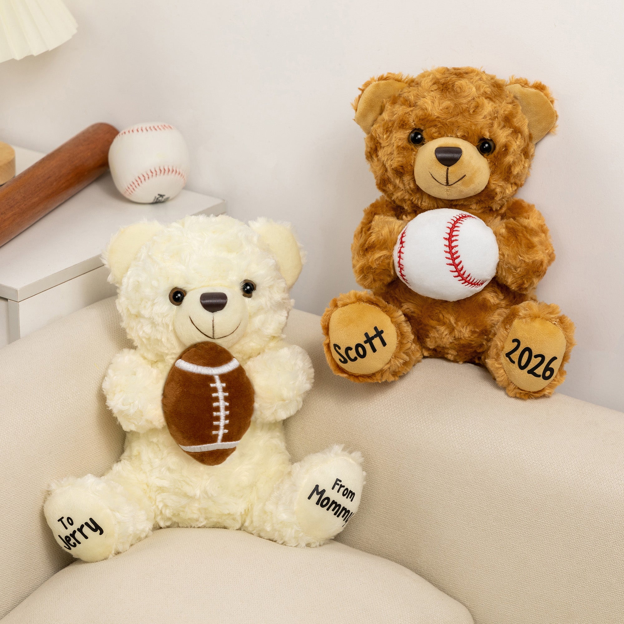 Juguete de peluche personalizado con texto para el Día de San Valentín Regalo de cumpleaños para niños Niñas Amantes de los deportes