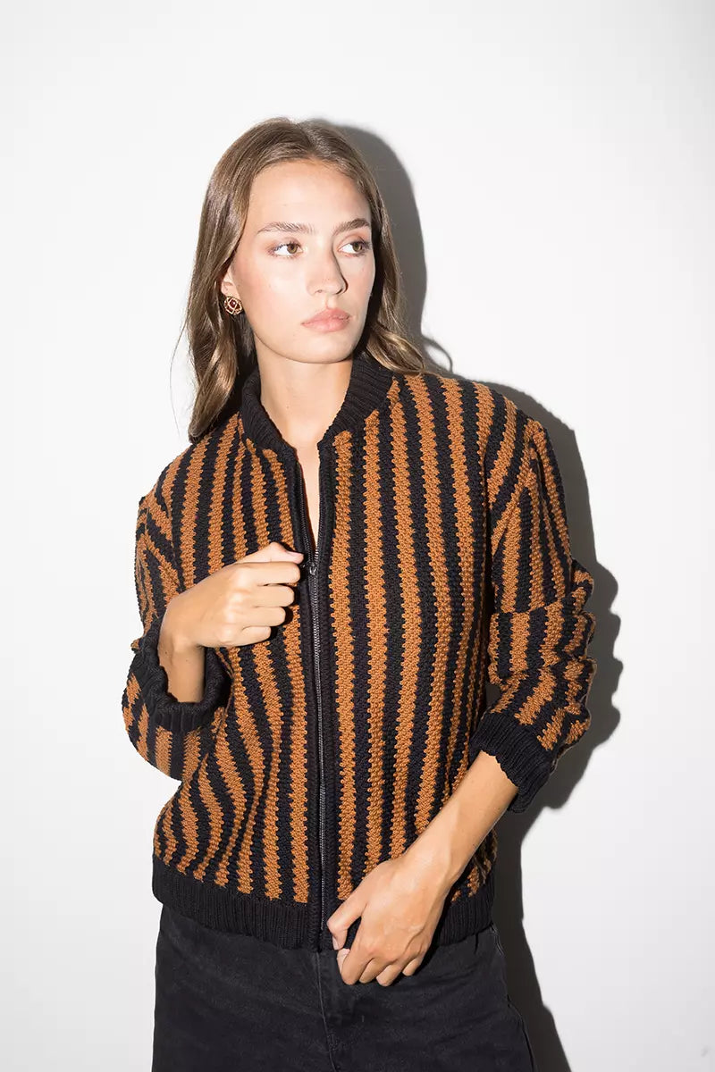 BOMBER NAPO | BROWN & BLACK