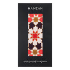 Red Silk Scarf with Islamic Art Print Alhambra