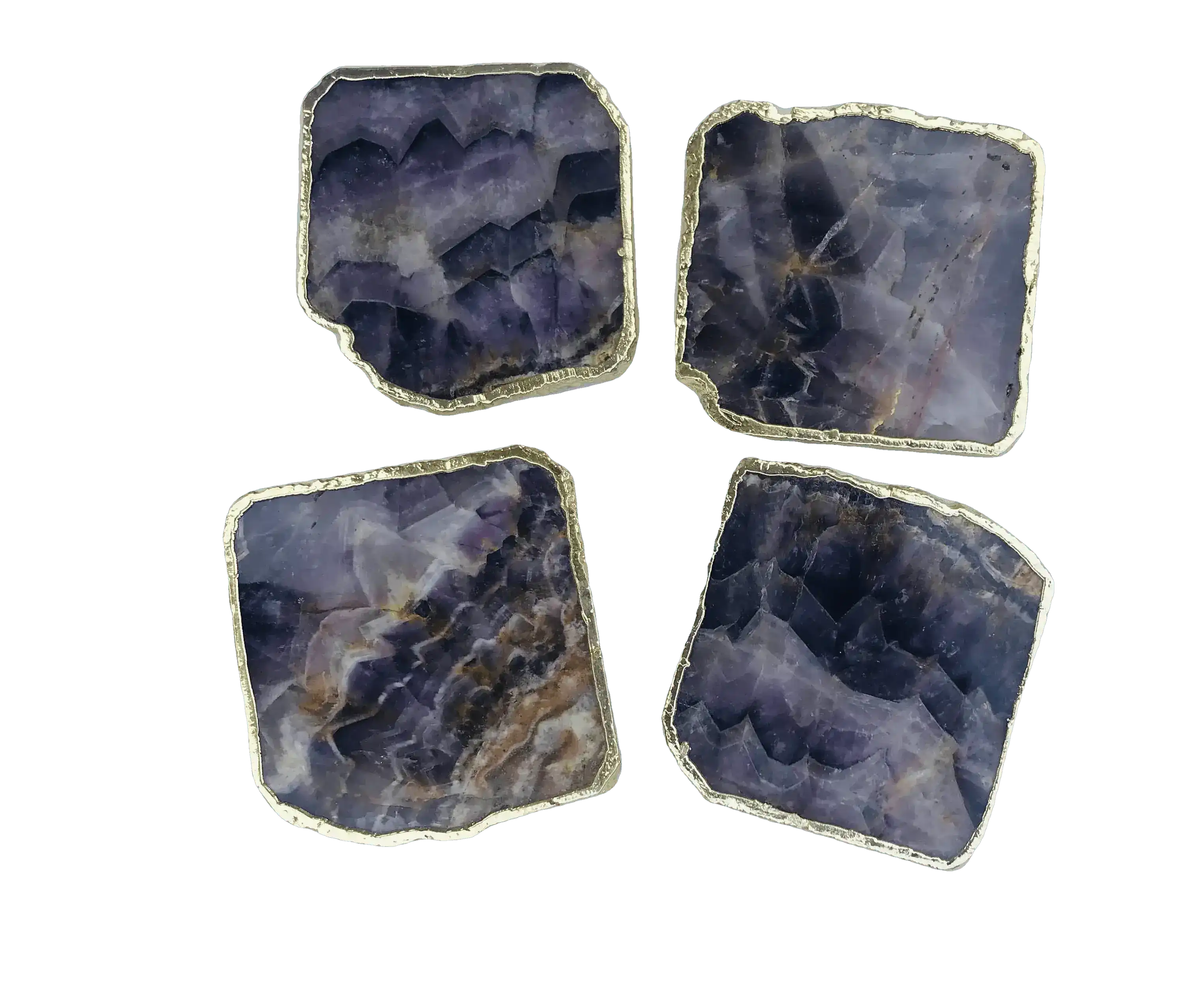 Amethyst Stone Coasters - Set of 4