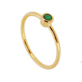 Anillo 'Alexandra' de Calcedonia Verde - Baño de Oro 18k