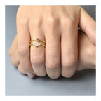 Anillo 'Alexandra' de Turmalina Rosa - Baño de Oro 18k