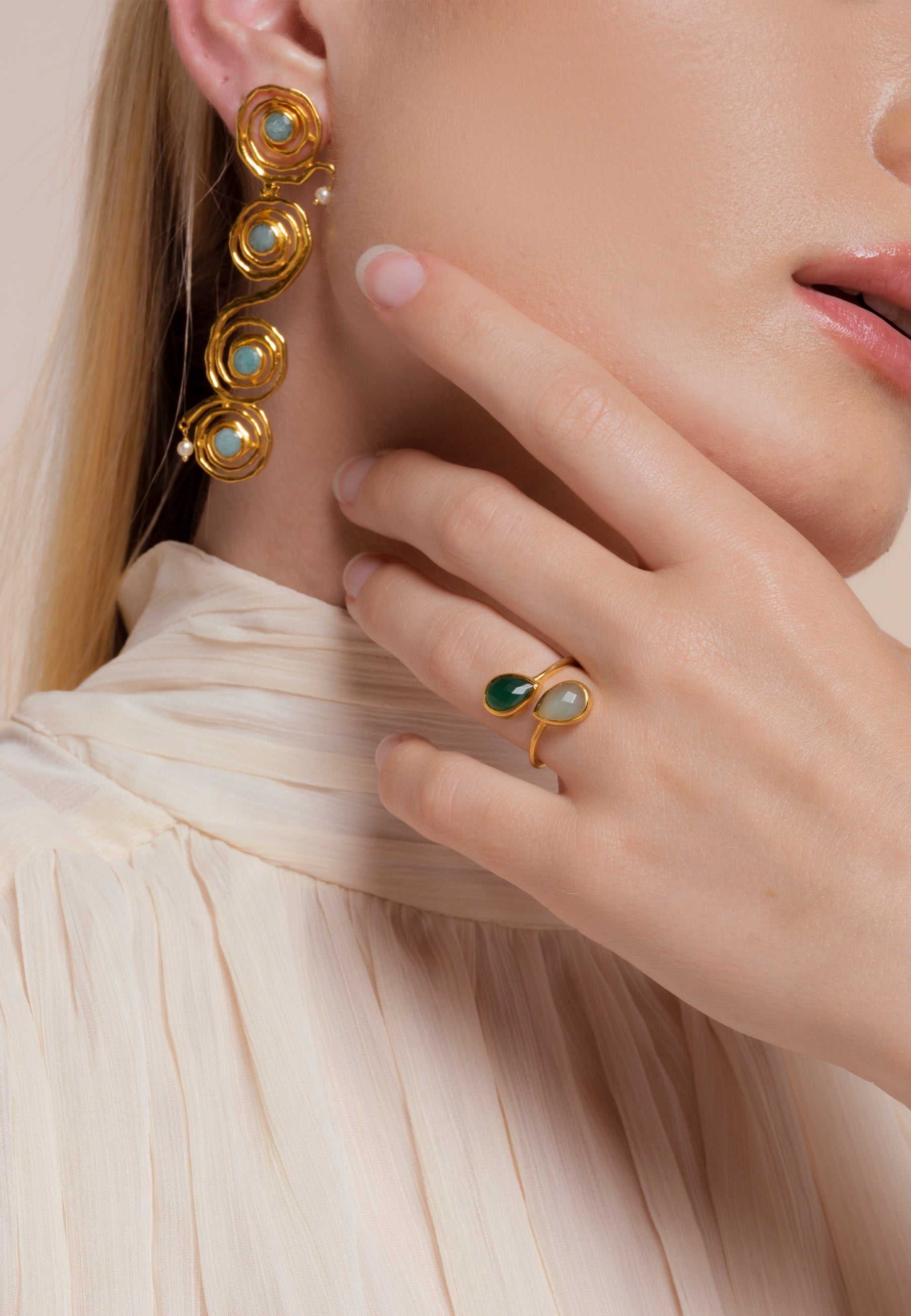 Anillo Aura Verde y Agua