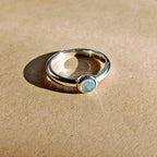 Anillo Círculo de Ópalo y Plata de Ley 925