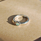 Anillo Círculo de Ópalo y Plata de Ley 925