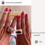Anillo color maquillaje con piedra natural Cuarzo Verde