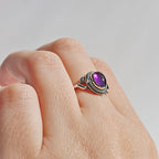 Anillo 'Idun' de Amatista - Plata de Ley