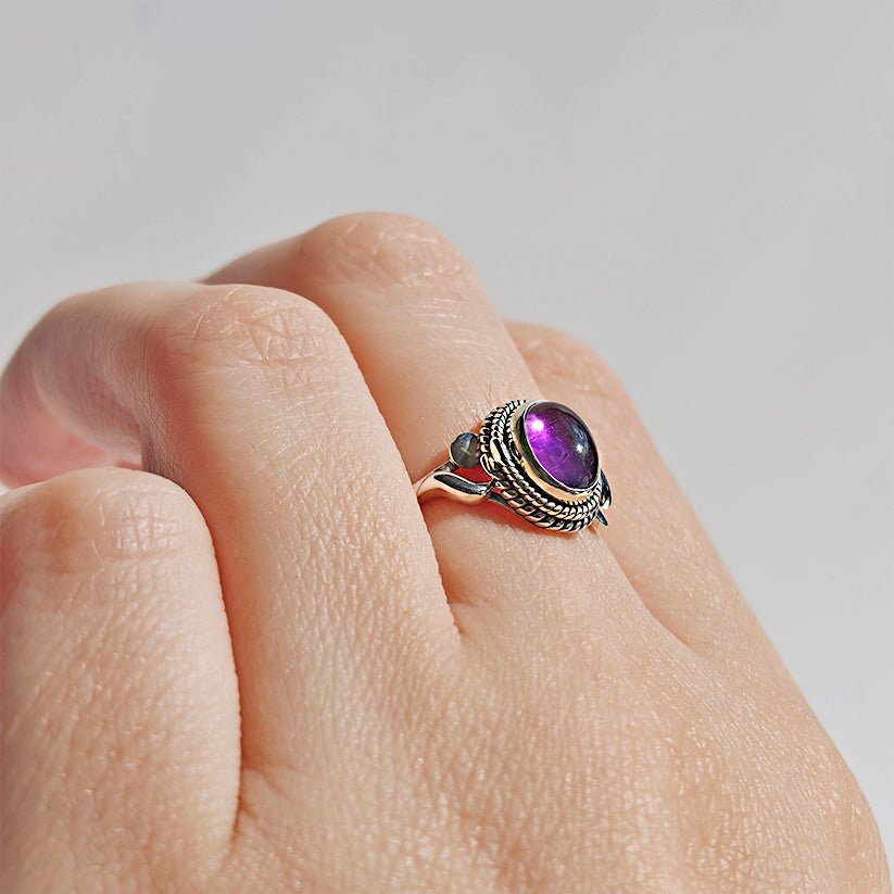 Anillo 'Idun' de Amatista - Plata de Ley