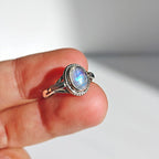 Anillo 'Idun' de Piedra de Luna - Plata de Ley