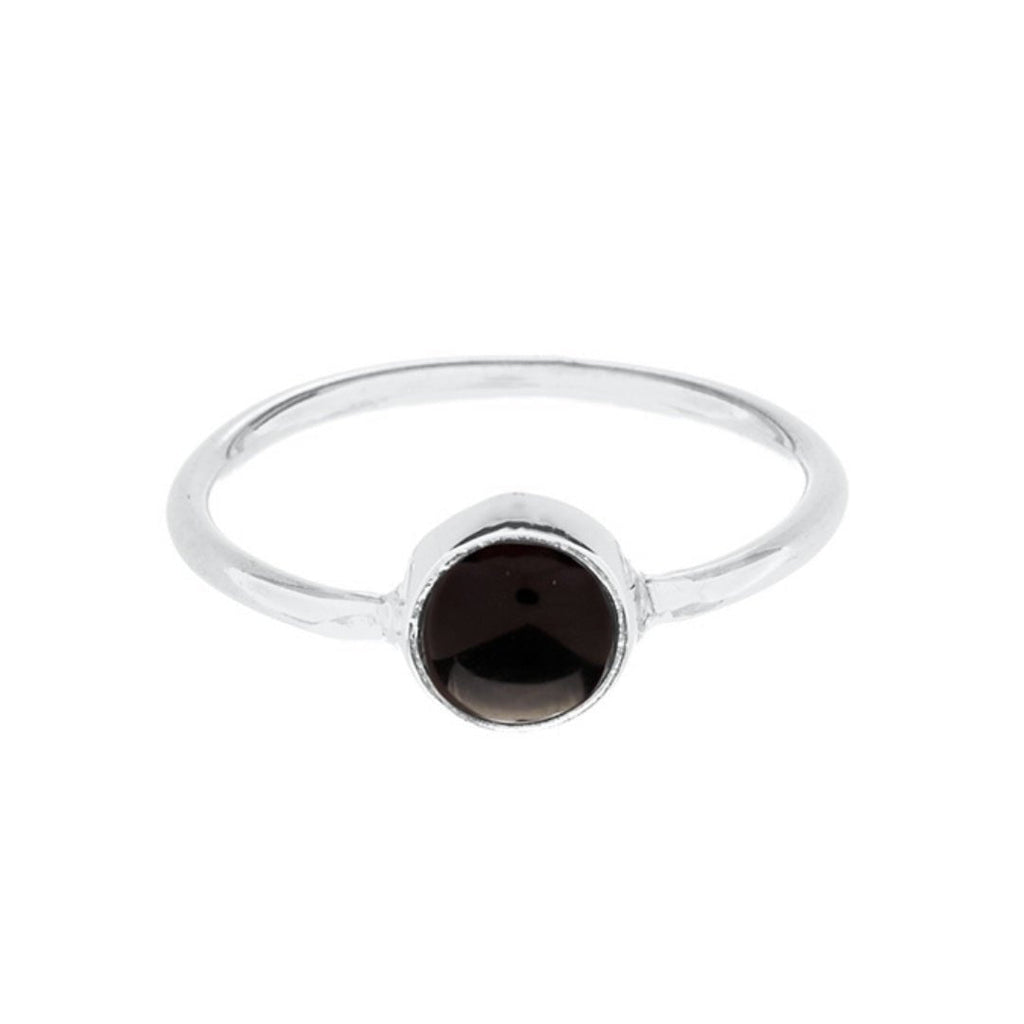 Anillo 'Juno' de Ónix - Plata de Ley