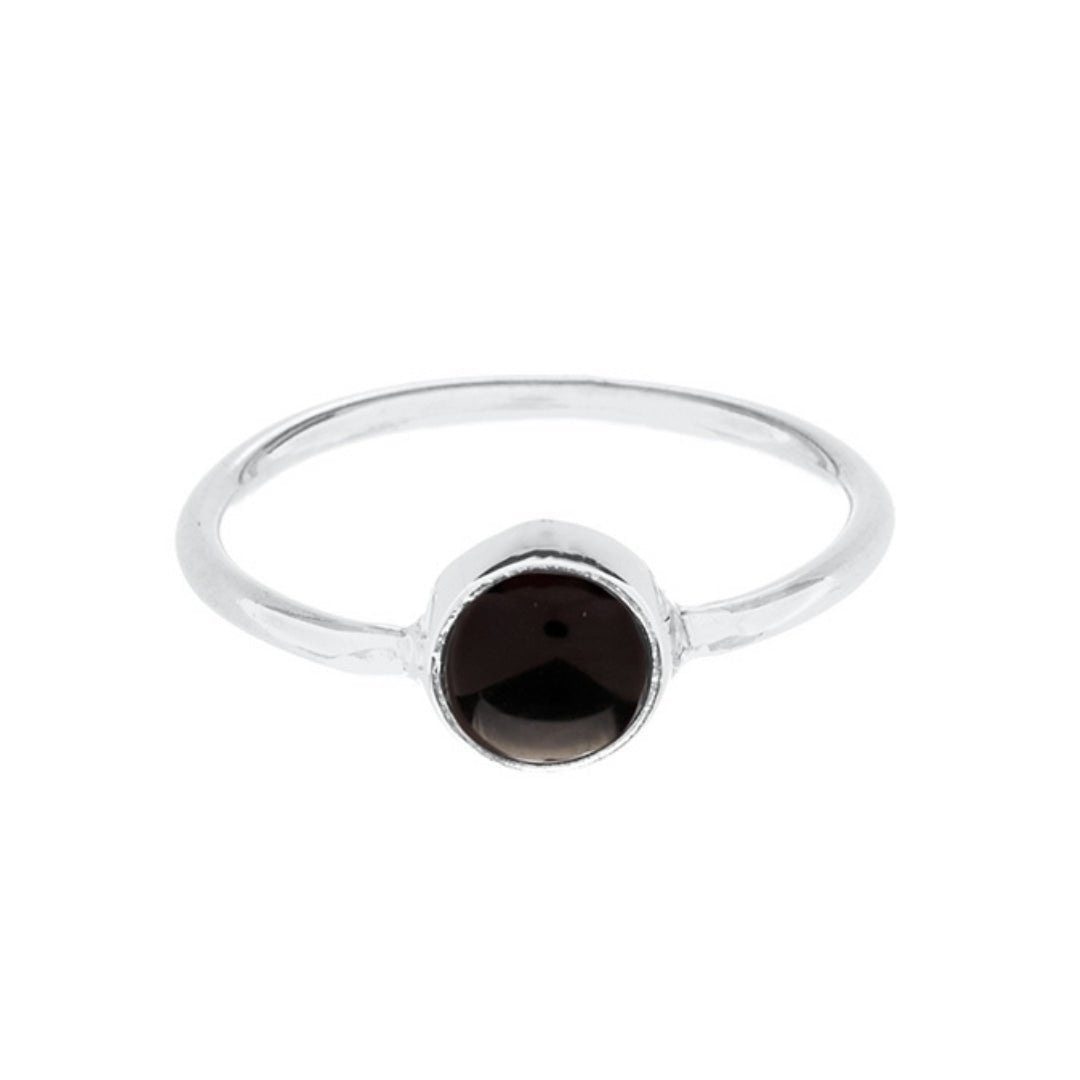 Anillo 'Juno' de Ónix - Plata de Ley