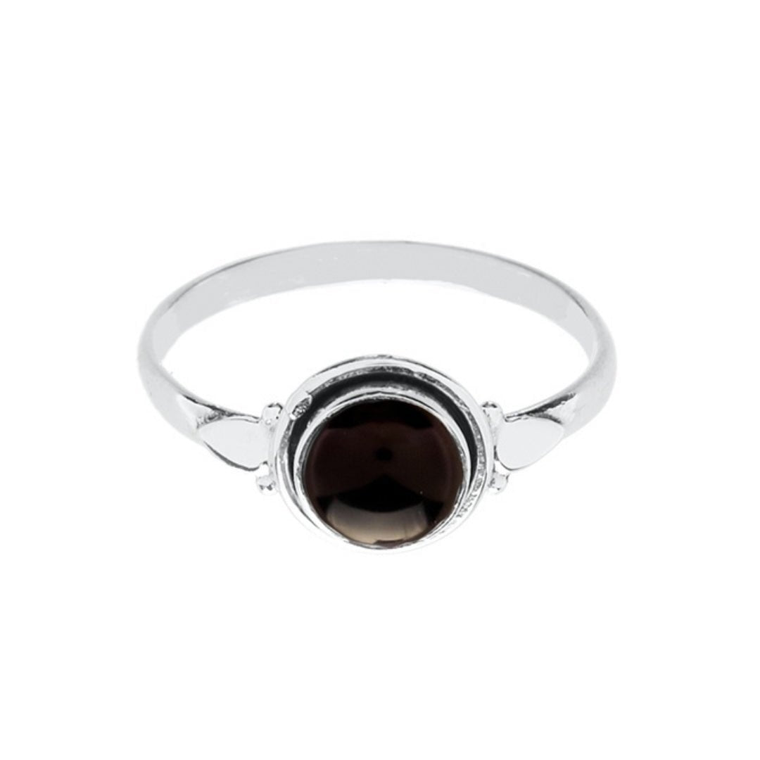 Anillo 'Kira' de Ónix - Plata de Ley