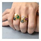Anillo Navani de Piedra de Luna - Baño de Oro