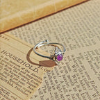 Anillo Nudo de Bruja 'Wicca' con Amatista - Plata de Ley 925