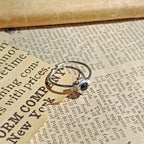 Anillo Nudo de Bruja 'Wicca' con Ónix- Plata de Ley 925