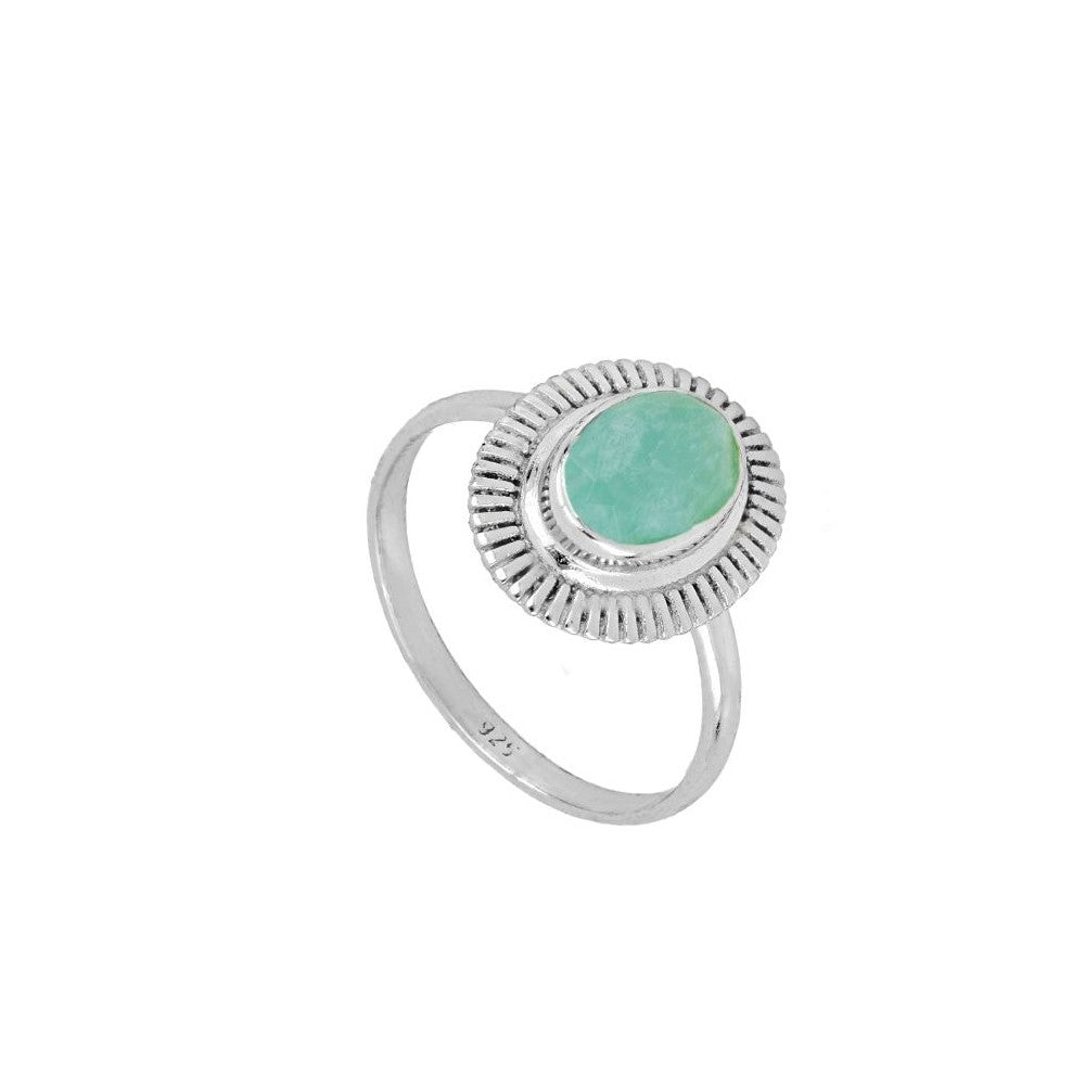Anillo 'Ovale' de Amazonita - Plata de Ley