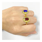 Anillo 'Ovale' de Granate - Plata de Ley