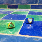 Anillo grande para mujer Klein ojo de gato verde