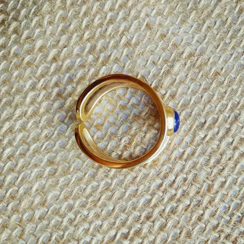 Anillo Doble Hilo Lapislazuli