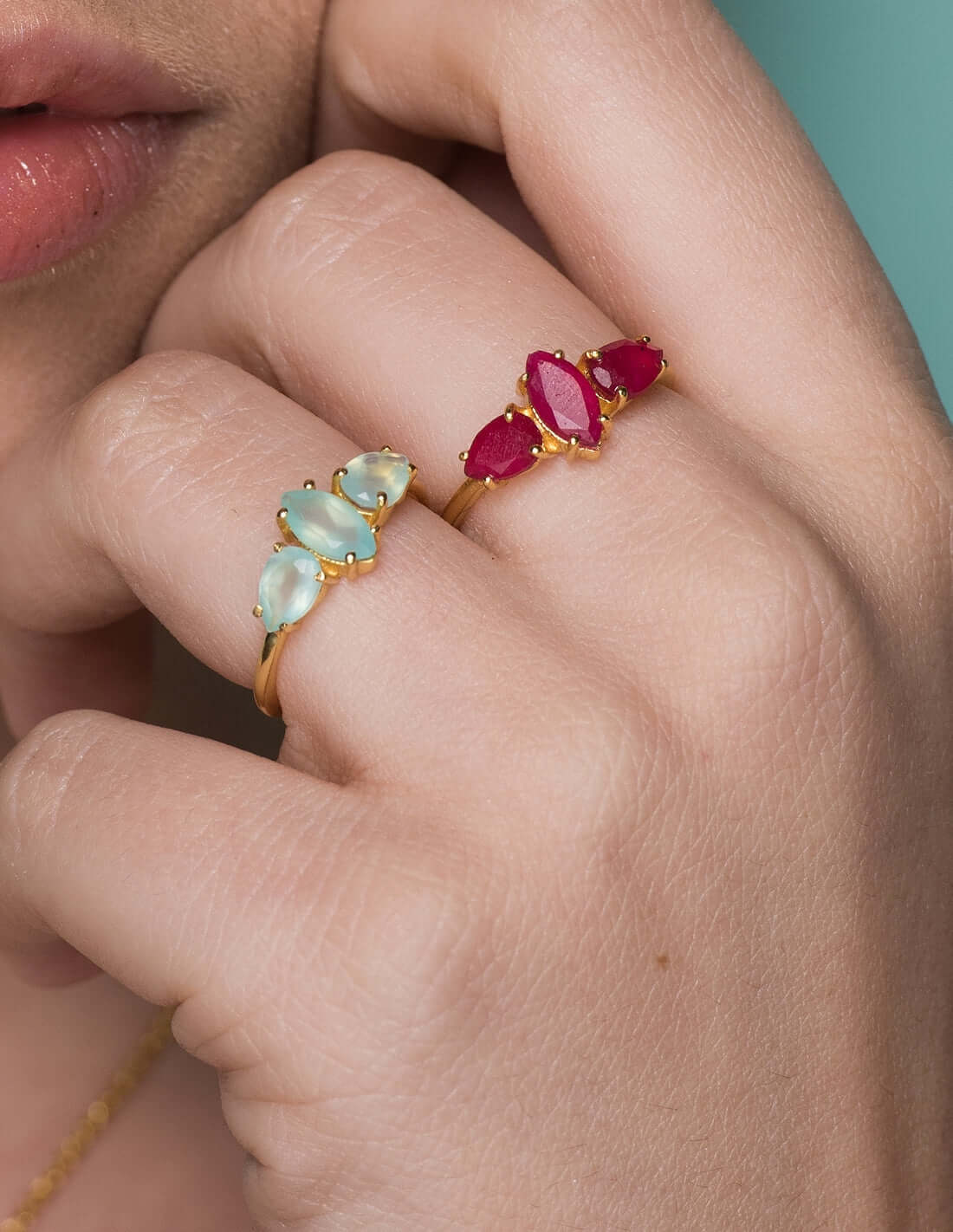 Anillo Kasia Aguamarina