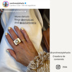 Anillos bisutería grandes Beige con piedra natural Madreperla
