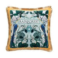 Antique Forest Bird Flora Luxury Velvet Pillow Cover with Tassel