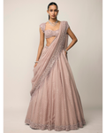 Ash Pink Sequins Embroidered Lehenga Set By KYNAH, Luxury Indian Fashion & Bridal Wear