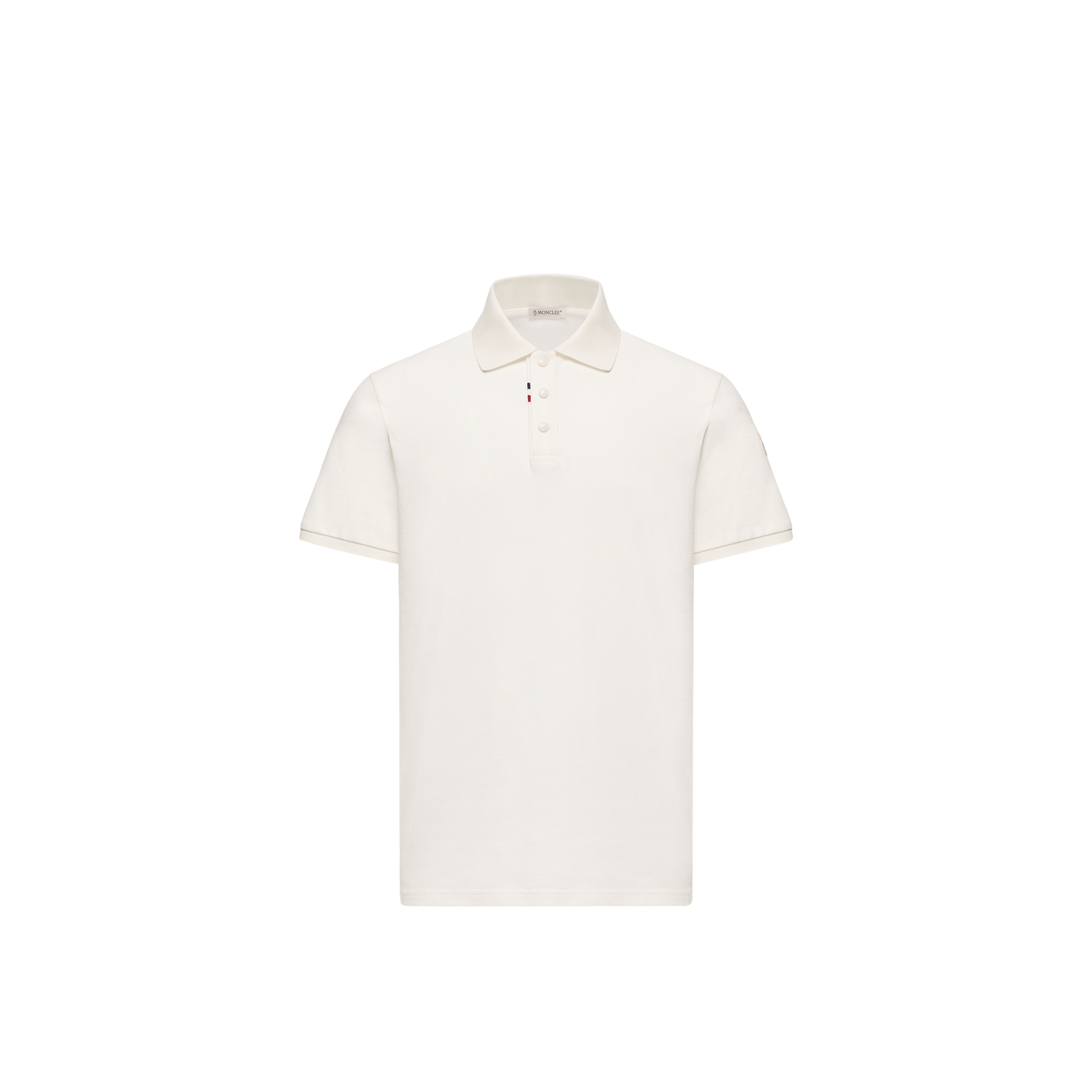 Moncler Short-Sleeve Cotton Piqué Polo — White