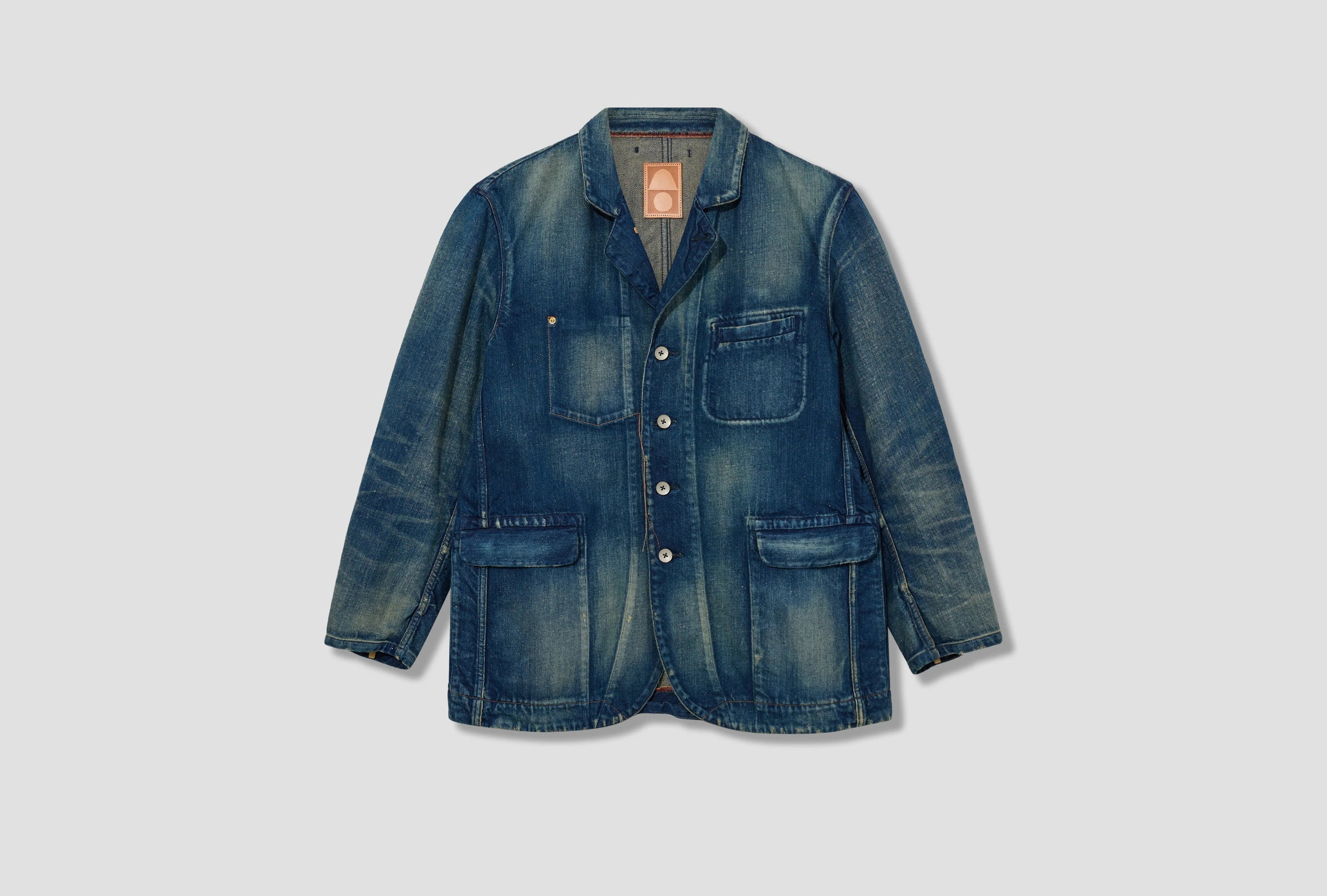 Cottle Washed Indigo Denim Jacket — Blue