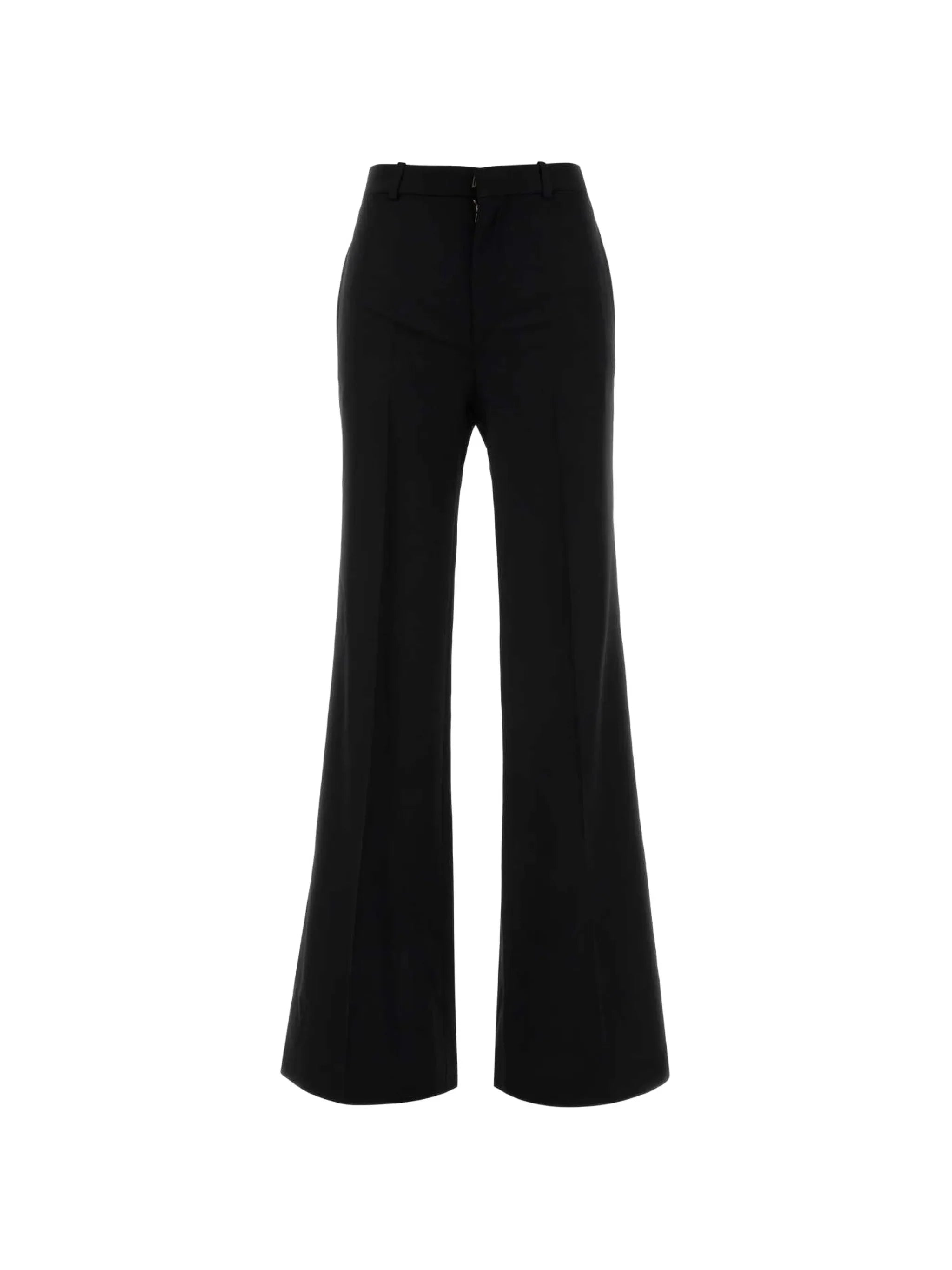 Chloé Wool Grain de Poudre Trousers — Black