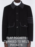 Thom Browne Polo Collar Work Jacket — Black