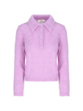 Chloé Brushed Alpaca Polo Sweater — Purple
