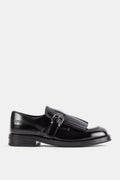 Church'S Polished Calfskin Derby Flat — Black