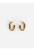 Rabanne Polished Gold Hoops Earrings — Gold