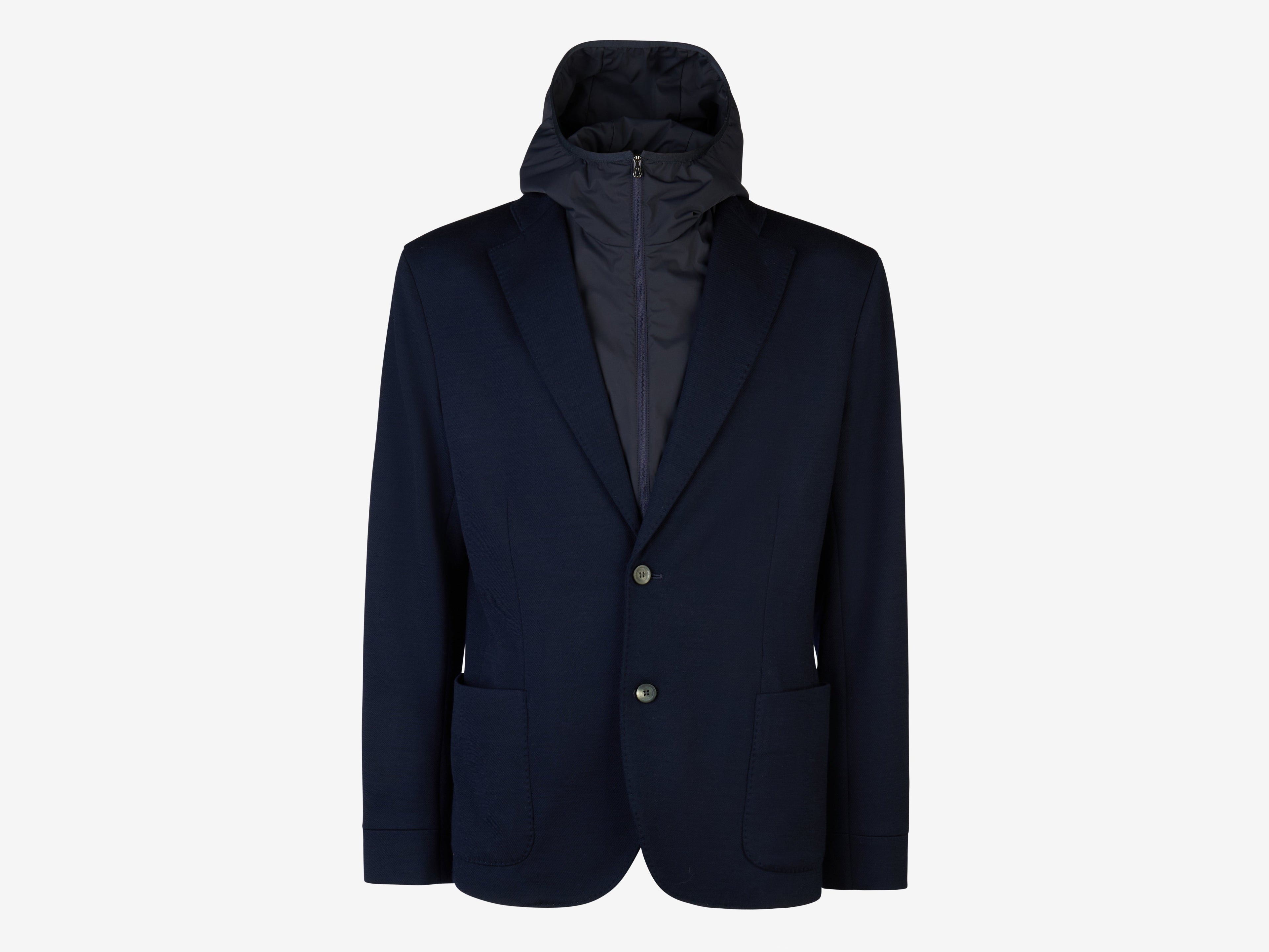 Sease Hooded Blazer — Navy