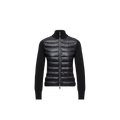 Moncler Knit-Trimmed Quilted Down Jacket — Black