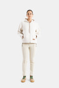Moncler Cotton-Jersey Hooded Hooded Sweatshirt — Beige