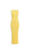 Maison AlaïA Ribbed Jersey Midi Dress — Yellow