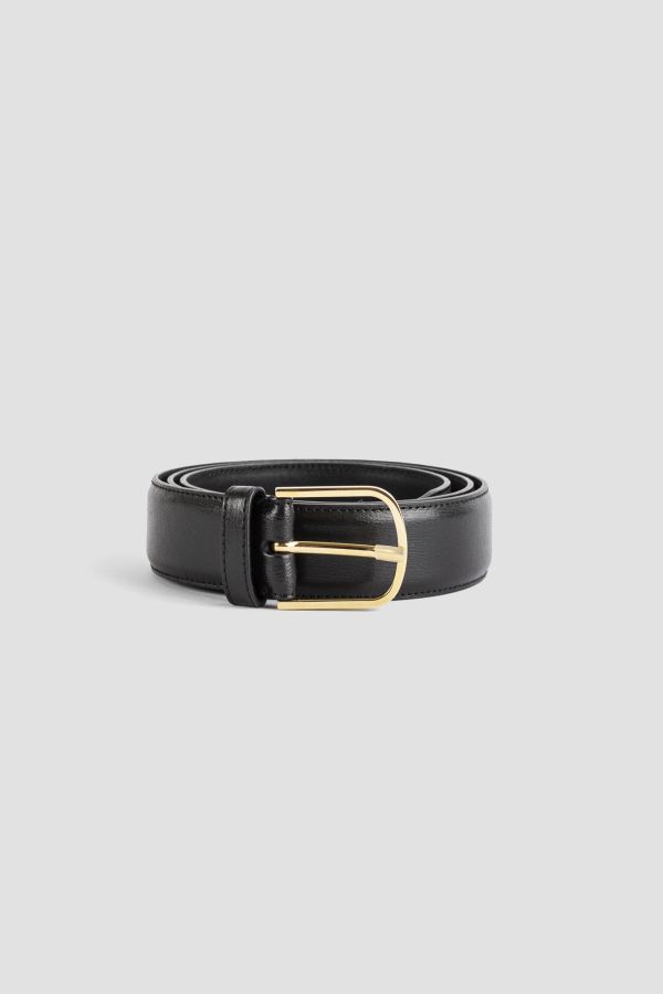 Toteme Wide Leather Trouser Belt — Black