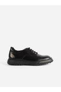 Referenc Leather Oxford Derby Flat — Black