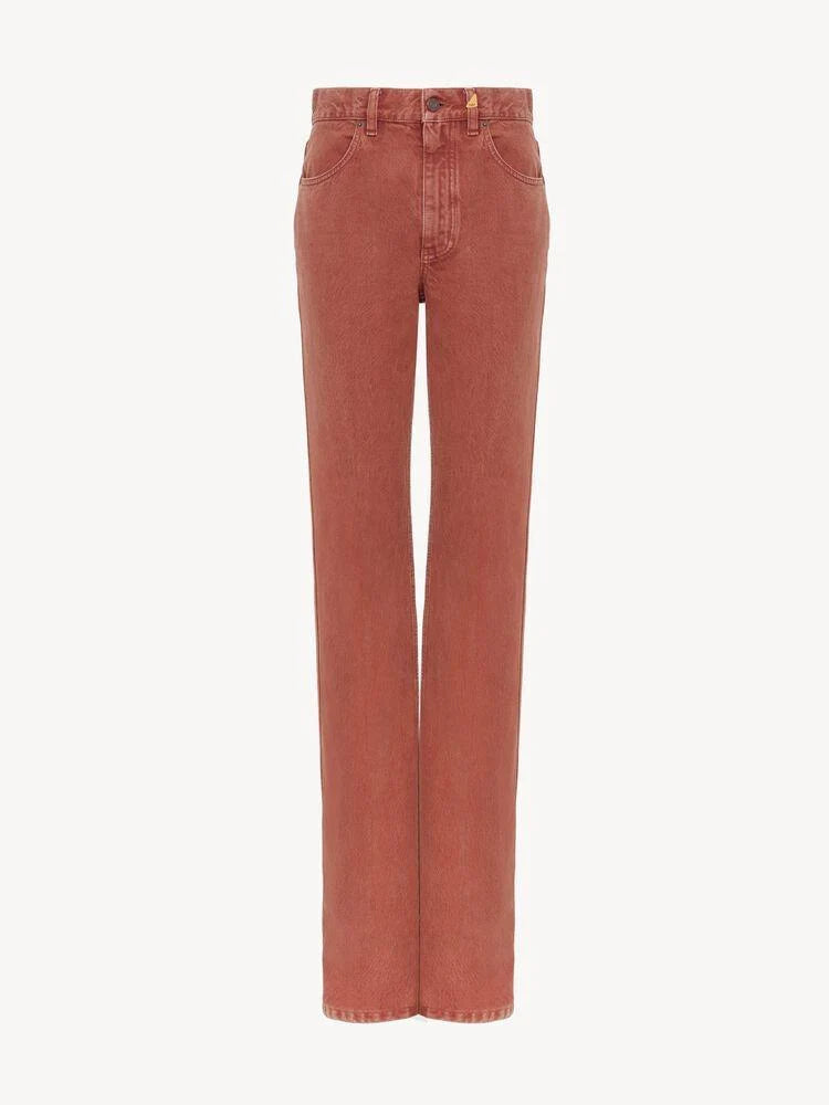 Chloé Dyed Cotton Denim Jeans — Brown
