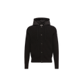 Moncler Ribbed Wool Hooded Jacket — Black