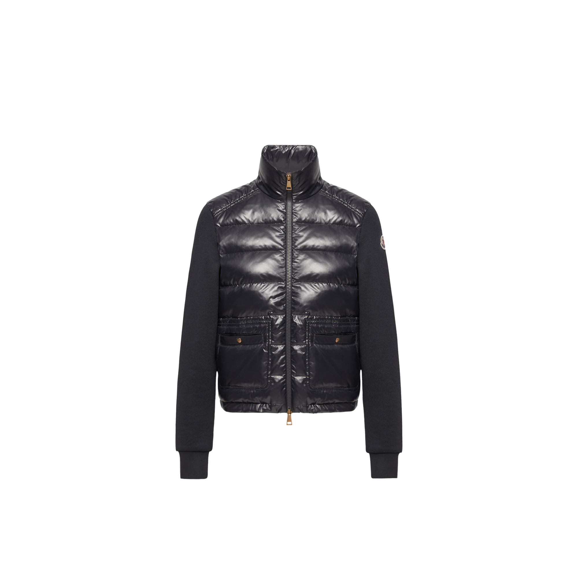 Moncler Jersey and Down Hybrid Down Jacket — Navy
