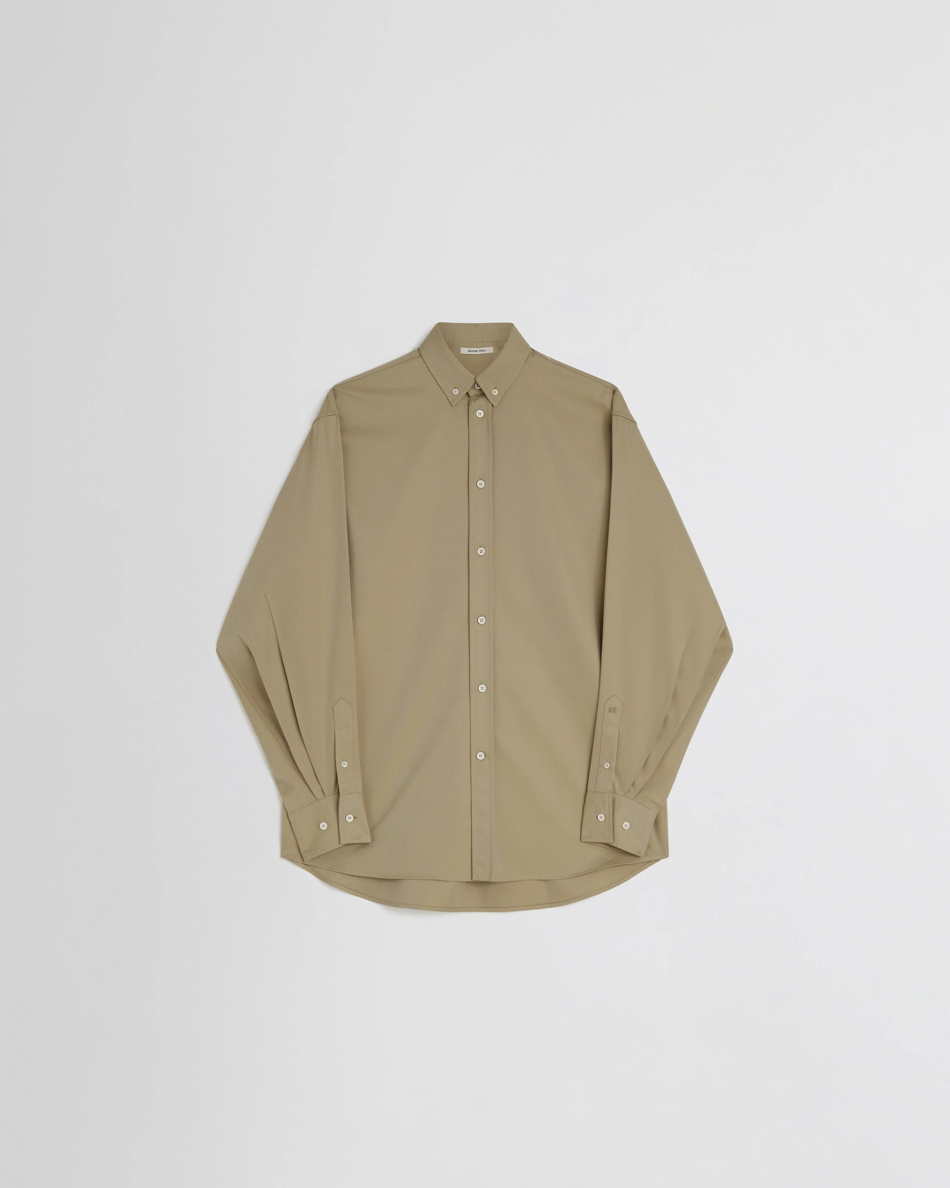 Phoebe Philo Button-Down Collar Shirt — Beige