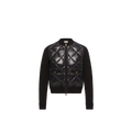 Moncler Quilted Diamond Knit Down Jacket — Black