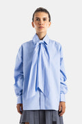 Sacai Striped Poplin Shirt — Blue