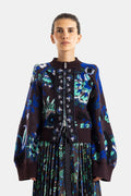 Sacai Floral Jacquard Knit Jacket — Brown