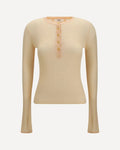 Chloé Superfine Wool Ribbed Sweater — Orange