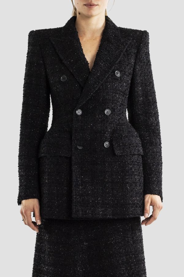 Balenciaga Bouclé Tweed Blazer — Black