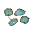 Aqua Agate Cabinet Door Pull Handle - Set of 6